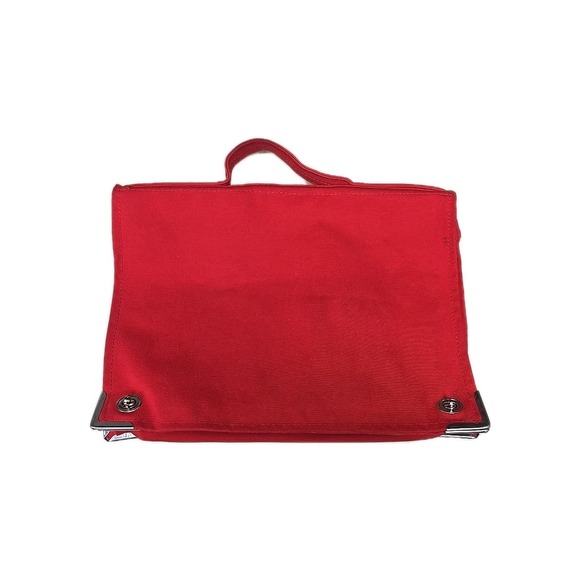 Marimekko Handbags - Vtg Marimekko Red Canvas Messenger Bag Briefcase Made in Finland Metal Corner